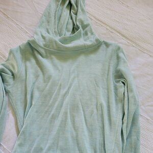 Large light turquoise Smartwool Kids' Classic Thermal Merino Base Layer Hoodie